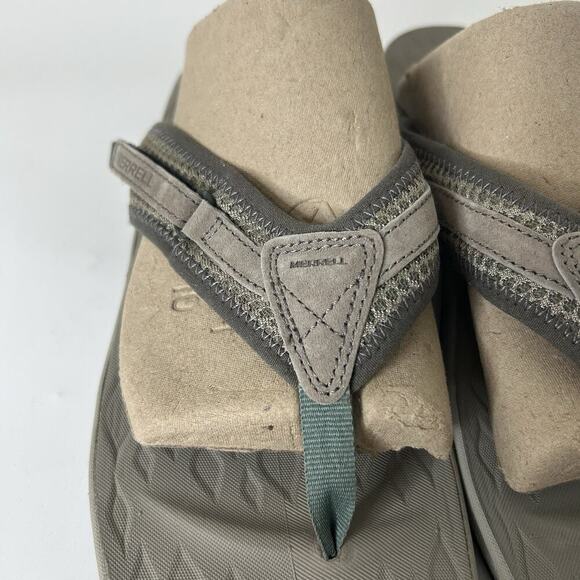 Merrell Siren 2 Womens 10 Taupe Suede Nylon Flip Flops Thong Sandals - Picture 3 of 8